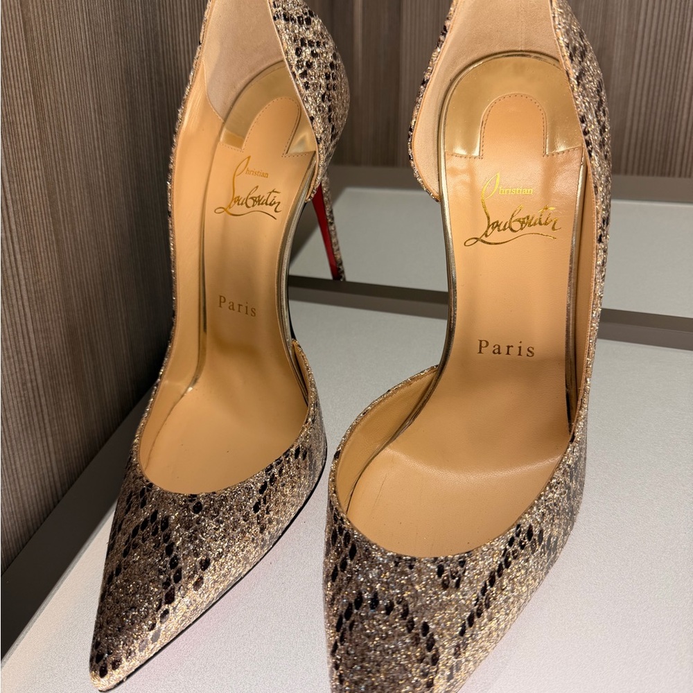Christian Louboutin Snake Print Stiletto Iriza Heels